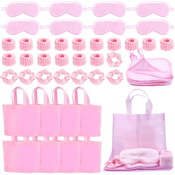 Pink 48Pcs Sleepover Party Supplies Birthday Party Favor, Multi-Item Party Favor Packs