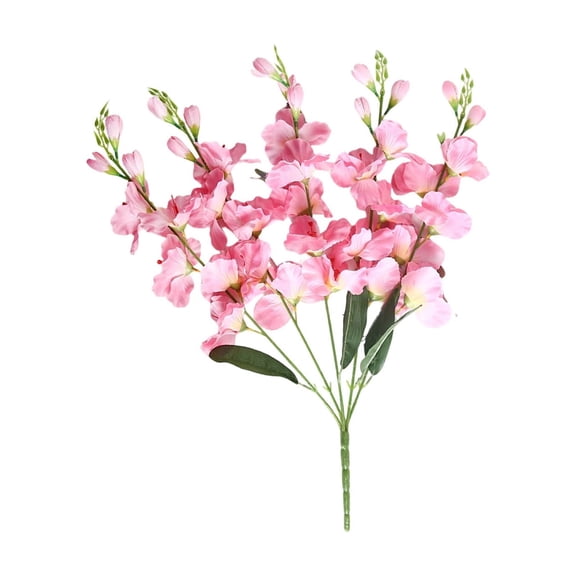 Pink 5 Branches Artificial Gladiolus Stems Faux Flowers For Home Wedding Party Decoration Indoor Outdoor