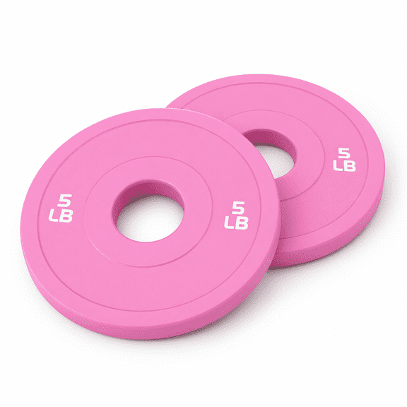 Pink 5 LB x 2 Fractional Olympic Bumper Weight Plates for Strength