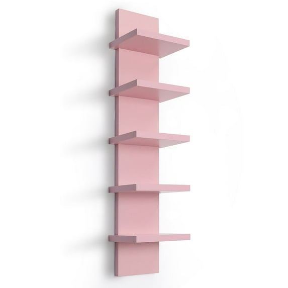 5 Tier Wall Shelf Unit, Pink Wall Shelf, Multifunctional Display Floating Shelf, Bedroom and Home Decor Organizer
