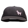 thumbnail image 1 of Pink 50's Poodle Embroidered Patched Wool Blend Pro Style 2 Tone Snapback - Black Charcoal OSFM, 1 of 5