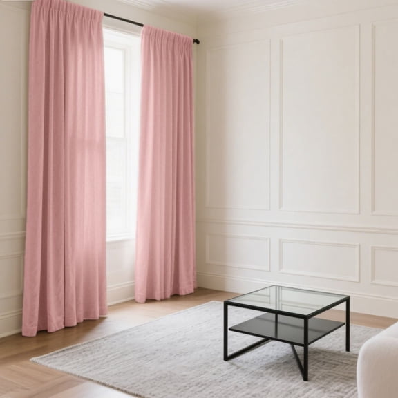 Pink 52 X 84 Velvet Curtains for Bedroom & Living Room, Thermal Insulated Light Filtering Drapes, Noise Reducing Rod Pocket Window Treatments, 2 Panels