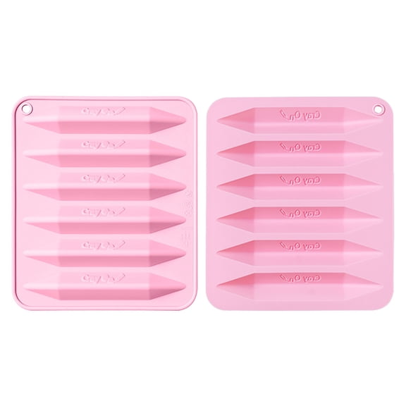 Pink 6-Cavity Crayon Silicone Mold for DIY Chocolate Cake and Soap Making