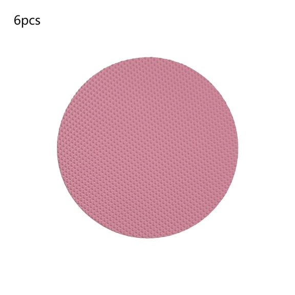 Pink 6-Count Anti-Slip Bath Mat Stickers 5.9 Inch, Textured Surface For Bathtub & Shower Floor, Durable Adhesive