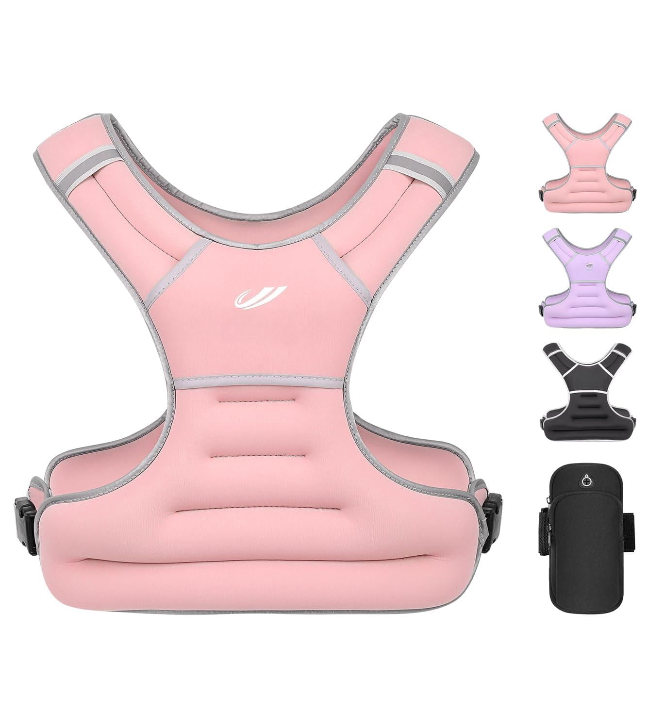 Pink 6 lbs Weighted Vest for Walking Running Workout Fitness