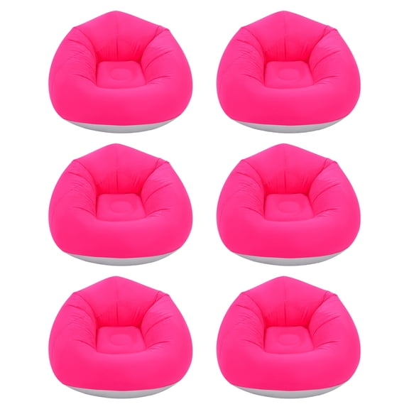 Pink 6Pcs Bean Bag Chairs for Adults Portable Inflatable Chairs with Air Pump Blow up Couch Folding Inflatable Couch Lazy Sofa for Reading Living Room Camping