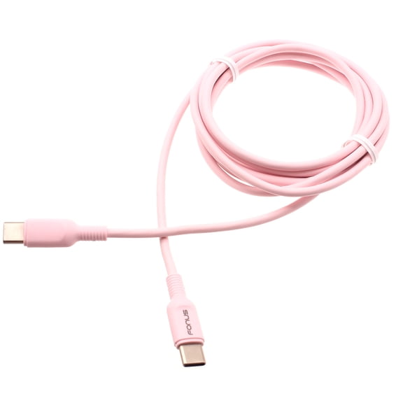 Pink 6ft Long Cable USB-C to Type-C for Samsung Galaxy S25/Edge/Plus/Ultra - PD Fast Charger Cord Power Wire Sync TPE