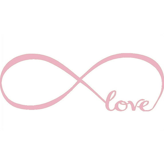 Pink 7" x 22" Infinity Symbol Word Love Vinyl Art Decal