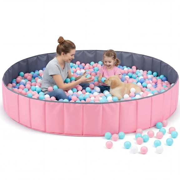 Pink 72" X 12" Ball Pit, Extra Large Foldable Portable Play Activity Pit