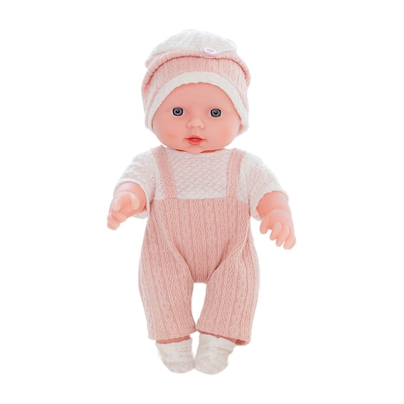 Pink 8.66In Talking Vinyl Doll With Voice Blinking Soft Rubber Simulation Toy For Kids Early Education