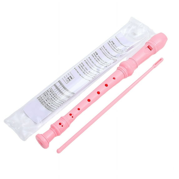 Pink-8 Holes Soprano Recorder with Cleaning Rod, for Students