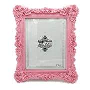 Pink 8x10 Picture Frame Flower Edge. Gorgeous Resin Handmade Photo Frame. Glass Panel. European Style.