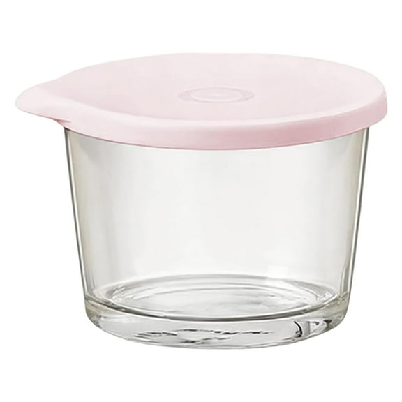 Pink 9x7cm Glass Container with Airtight Seal, Versatile for Baking, Salad, and Yogurt, Reusable and Dishwasher Safe, Perfect for Lunch Prep, Single