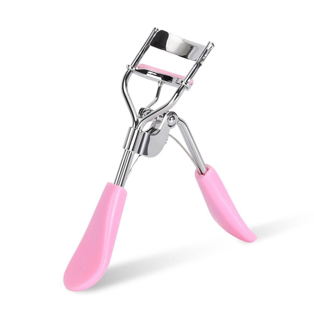 Pink (A) $ Makeup eyelash curler beauty tool eyelash curler wide angle with rubber pad carbon steel chrome A4 classic