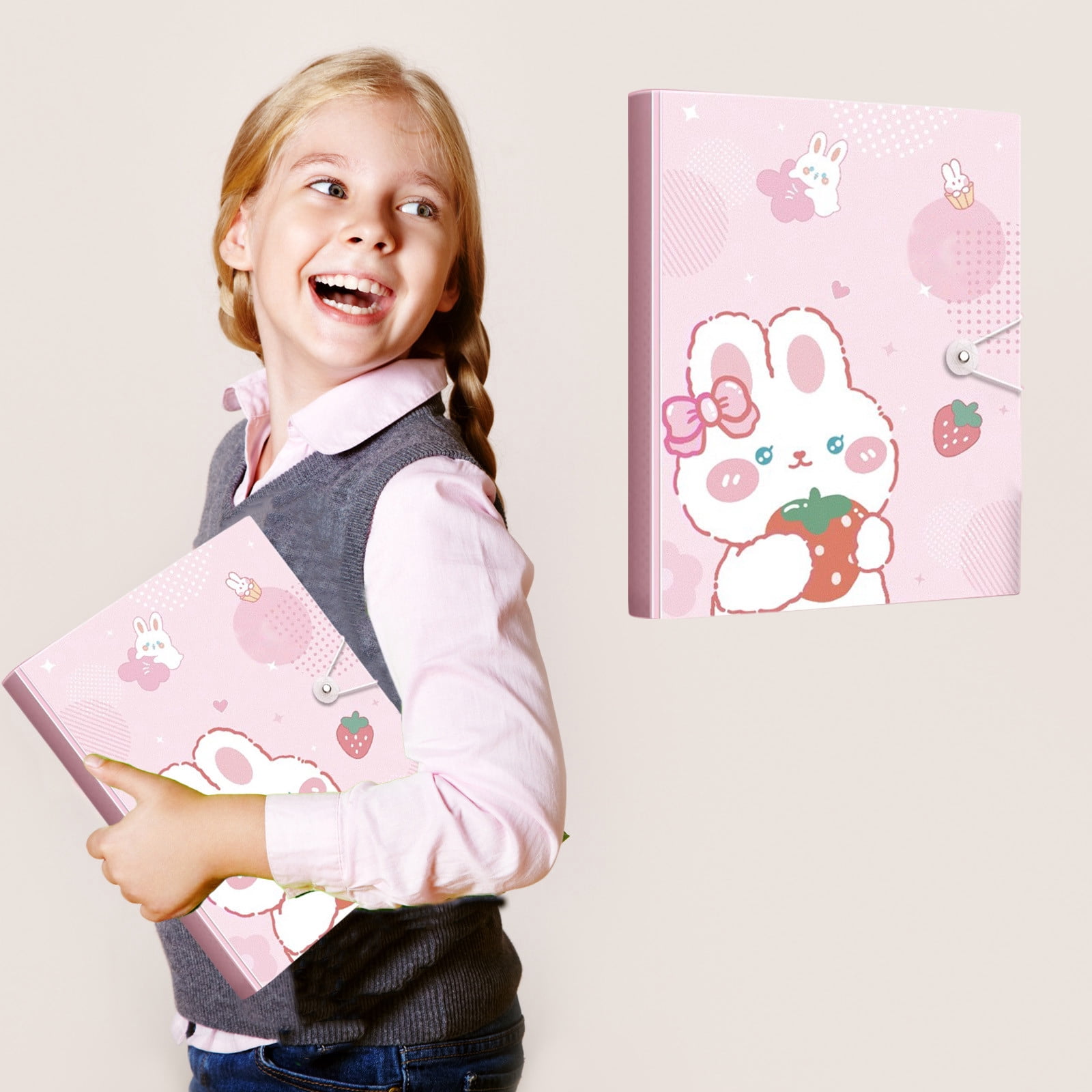 Pink A4 Transparent Insert Loose Leaf Folder Document Organizer With 30 ...