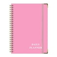 thumbnail image 1 of Pink A5 Coil Notebook - Work Record Time Management Schedule Book With Portable Size, Premium Leather Cover, 162 Pages, Ribbon Bookmark, Daily Hourly Layout For Daily Scheduling,, 1 of 7