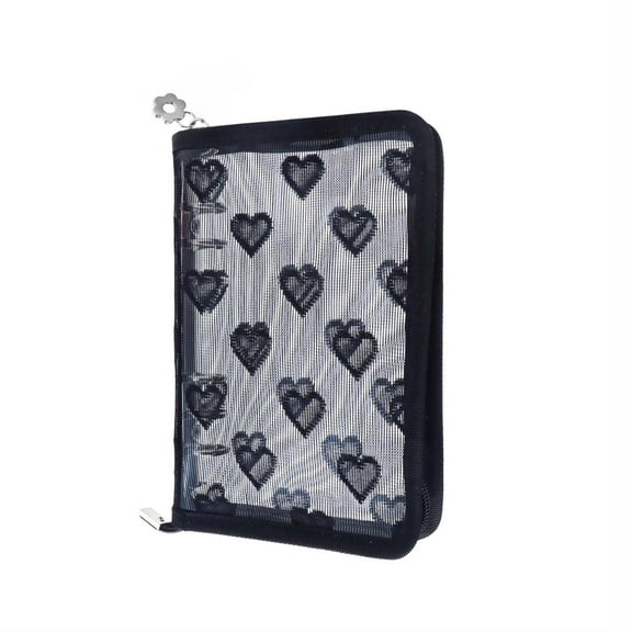 Pink A6 Binder Zipper Cash Envelope Wallet 6 Ring Lace Zip Budget Binders Cover for Journaling Planner (Zipper Pink A6 Binder)