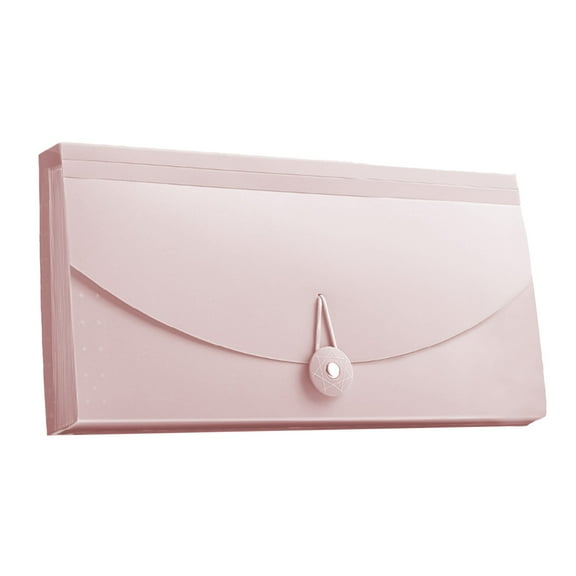 Pink A6 Mini Accordion File Folder 10.35 Inch 13 Pocket Organizer For Receipts Bills Coupons Transparent Cover Office Home School Storage