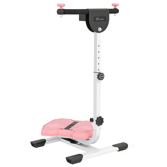Pink Ab Twister Board with LCD Display - Foldable Core Workout Equipment for Waist Toning