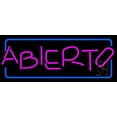thumbnail image 1 of Pink Abierto LED Neon Sign 10 x 24 - inches, Clear Edge Cut Acrylic Backing, with Dimmer - Bright and Premium built indoor LED Neon Sign for restaurant window and interior decor., 1 of 7