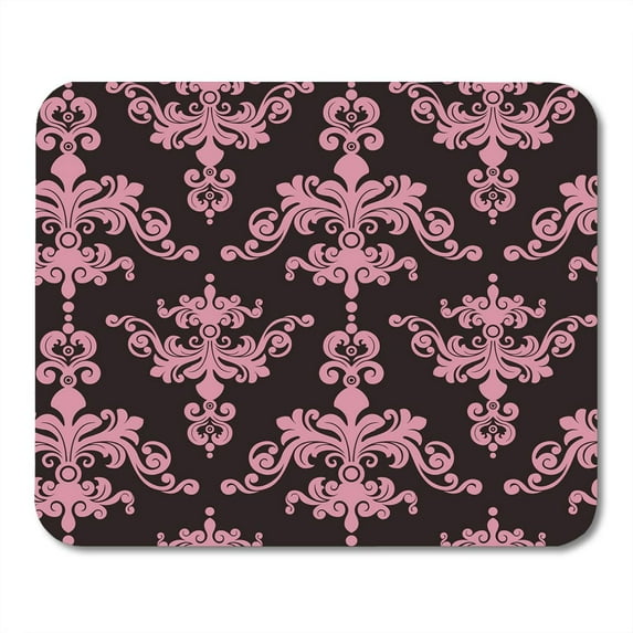 Pink Abstract Damask Pattern Baroque Clipart Mousepad Mouse Pad Mouse Mat 9x10 inch