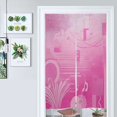 thumbnail image 1 of Pink Abstract Music Notes Pattern Door Curtain Nordic Living Room DoorCurtain Porch Partition Curtain Kitchen Rative Half Curtain, 1 of 4