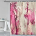 thumbnail image 1 of Pink Abstract Shower Curtains Beige Grey Brushstroke Shower Curtain Boho Ombre Minimalist Chic Art Bath Curtain for Bathroom Tan Mustard Orange Fabric Restroom Bathtub Curtain with 12 Hooks, 72X72in, 1 of 5