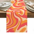thumbnail image 1 of Pink Abstract Table Runner - 36 Inch Long, Kitchen Dining Table Runner Dresser Scarves, Modern Geometric Distortion Texture Fluid Art Farmhouse Decor for Coffee Tables Wedding Party Banquet, 1 of 8