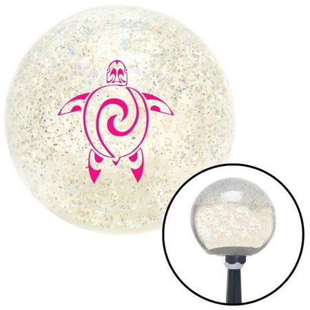 Pink Abstract Turtle Clear Metal Flake Shift Knob with M16 x 1.5 Insert Shifter