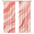 thumbnail image 1 of Pink Abstract Wavy Pattern Design Sheer Window Curtains for Living Room Kitchen Bedroom Tulle Voile Hanging Curtain, 1 of 5