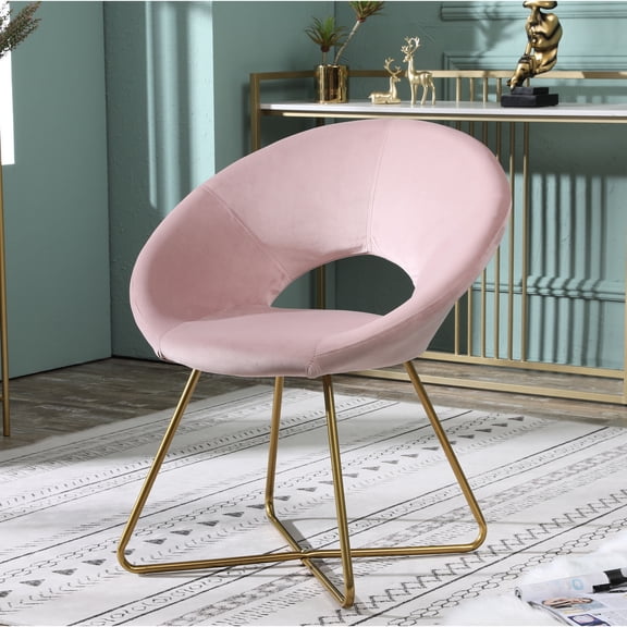 Pink Accent Chair - Curved Back Comfort - Kids' Playroom - Modern Design