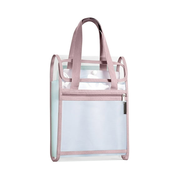 Pink Accordion Expanding File Folder, Vertical Handheld Document Organizer for Large Papers, Portable Multi Pocket Storage Bag for Home Use, Durable Handle Case