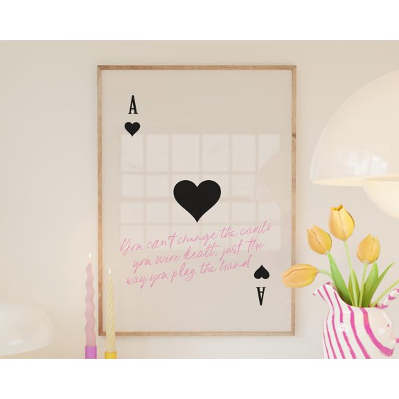 Pink Ace Of Hearts Trendy Dorm Decor Design 3 Unframed Paper Print