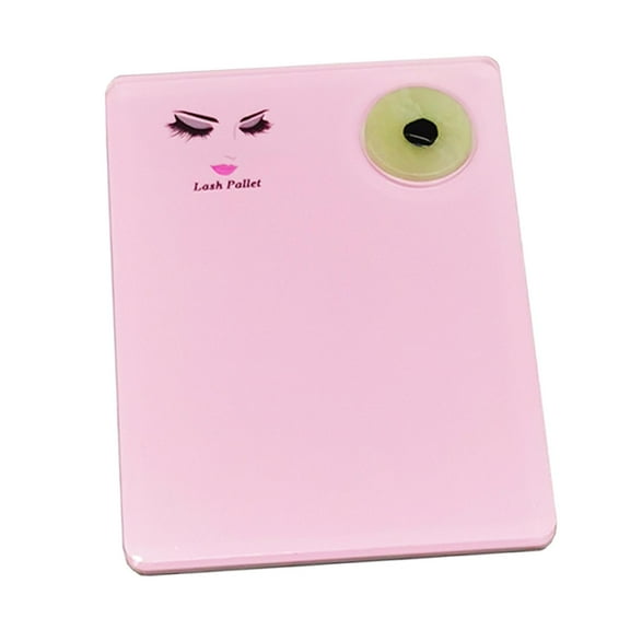 Pink Acrylic Eyelash Extension Eye Lash Pallet Round Jade Stone 4.7x3.5''