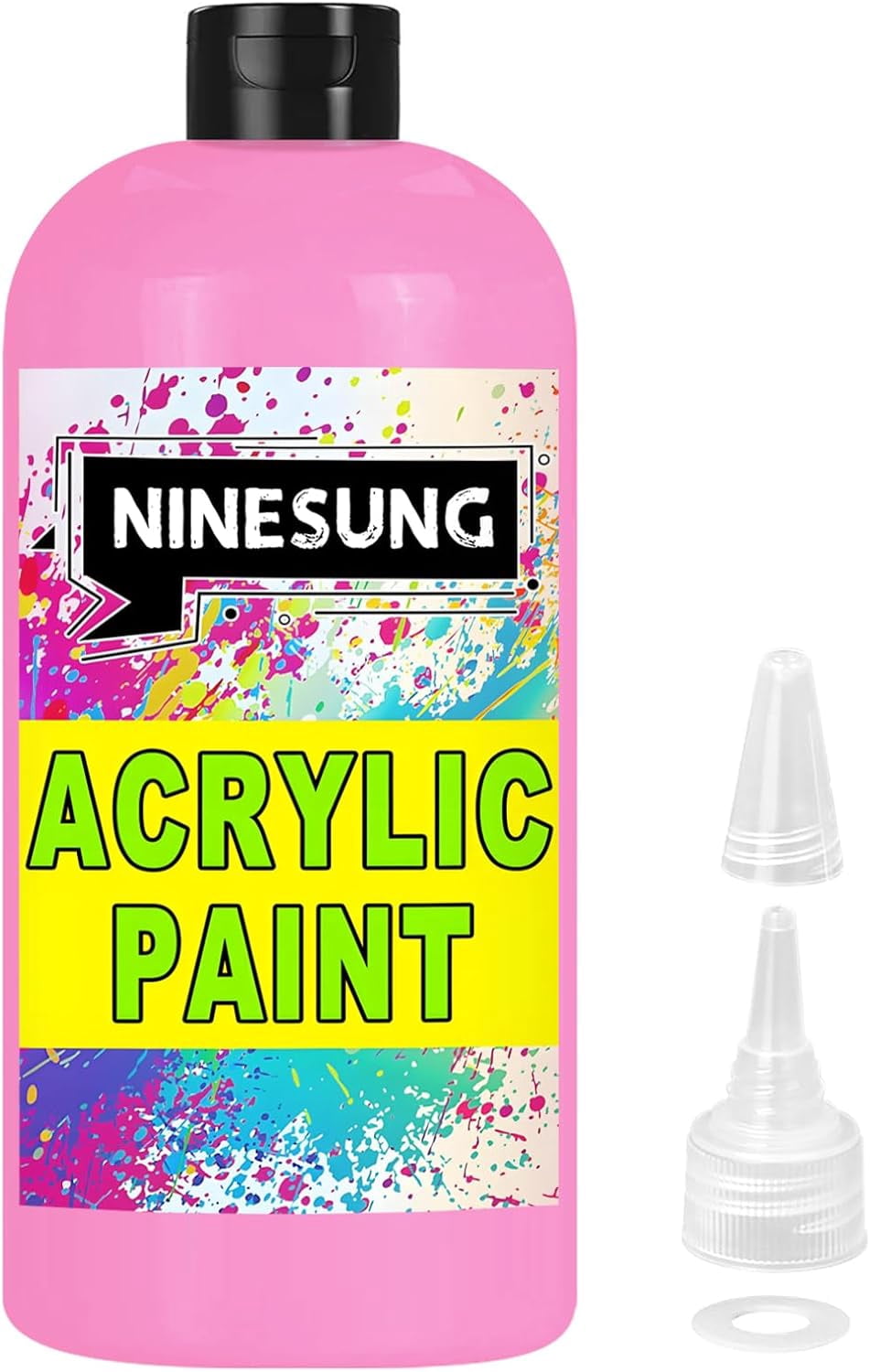 Pink Acrylic Paint - Bulky-Size - 17 oz/500 ml Acrylic Paints Professional Artists Painting for Canvas Fabric Rock Easter Egg Wood Ceramic Glass Art Craft Painting (Pink, 17 Fl Oz)