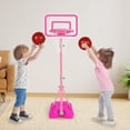 thumbnail image 1 of Pink Adjustable Basketball Hoop for Kids 2.9FT-6.2FT Portable Indoor Outdoor Toy for Girls 3-8 Years Old, 1 of 5