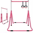 thumbnail image 1 of Pink Adjustable Gymnastics Bar for Kids | Folding Horizontal Junior Training Bars Indoor Outdoor, 1 of 8
