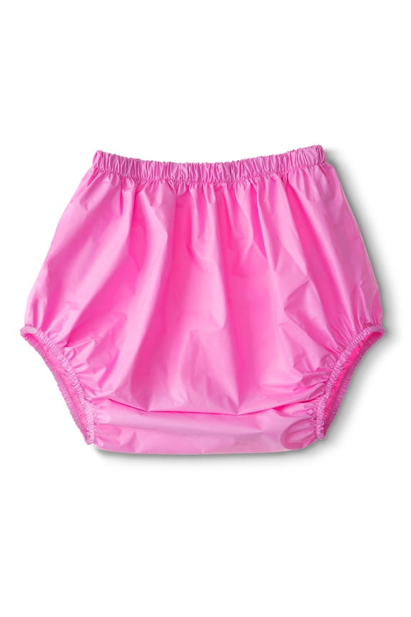 Pink Adult PVC Plastic Pants, 1 Pack Waterproof Washable Reusable Diaper Cover, No Noise Leakproof Incontinence Protective Underwear for Elderly, Patients, Overnight Use With Over Disposable Diapers