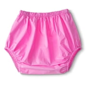 Pink Adult PVC Plastic Pants, 1 Pack Waterproof Washable Reusable Diaper Cover, No Noise Leakproof Incontinence Protective Underwear for Elderly, Patients, Overnight Use With Over Disposable Diapers