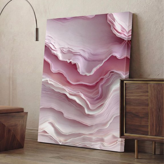 Pink Agate Marble Poster, Stretched Canvas 16x20in