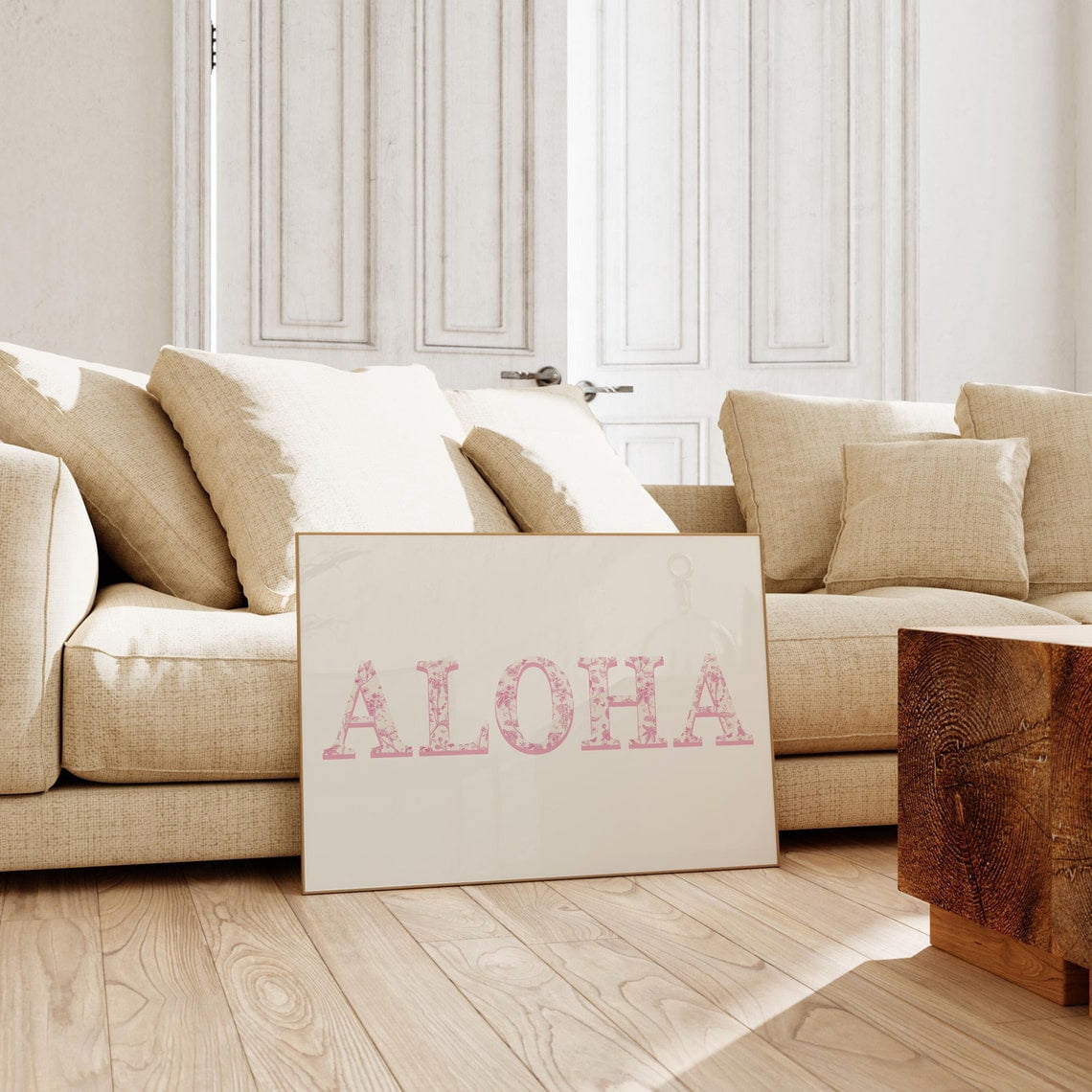 Pink Aloha Poster Beachy Wall Art Coastal Cowgirl Room Decor Trendy ...