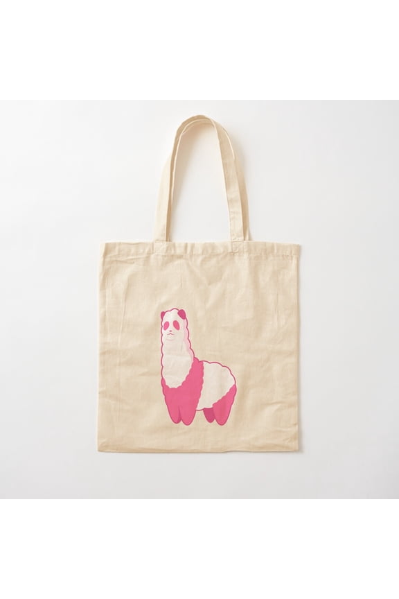 Pink Alpanda (Pink Canvas Tote Bags, Reusable Shopping Bag
