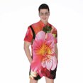 thumbnail image 1 of Pink Alstroemeria Short Sleeve Men'S Rompers Casual Summer Jumpsuits Outfit, 1 of 4