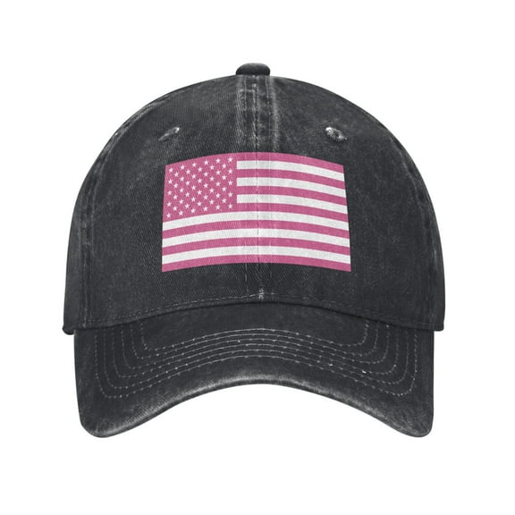 Pink American Flag Baseball Cap Men'S Women'S Fashion Hat Vintage Adjustable Unisex Casquette