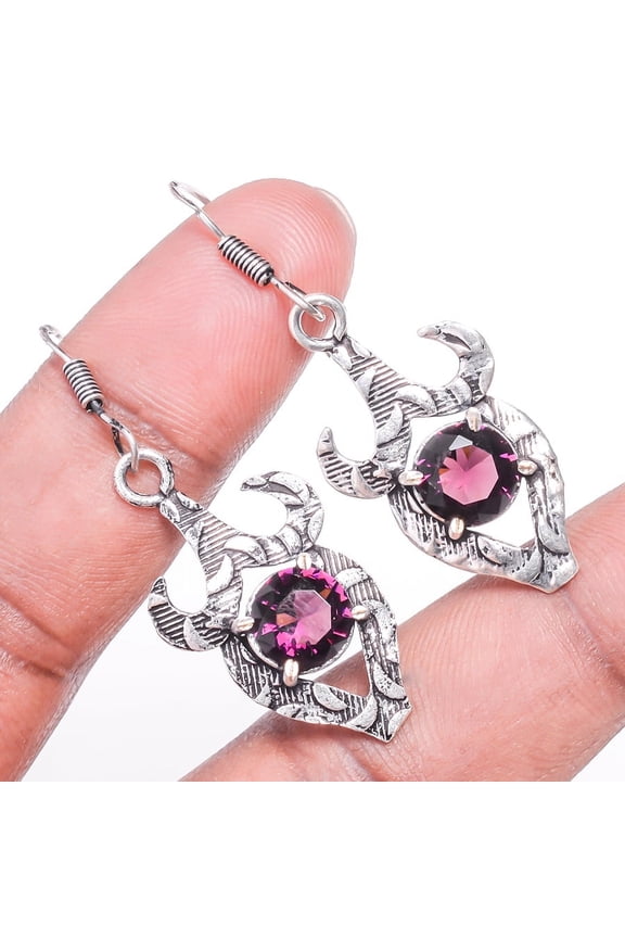 Pink Amethyst 925 Sterling Silver Earring Jewelry 1.85" S1923