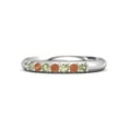 thumbnail image 1 of Green Peridot & Fire Opal Half Eternity Stacking Band Ring 925 Sterling Silver Ring Women Gift Gift For Mom - Wife Promise Gift Size US- 8.5, 1 of 5