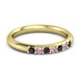 thumbnail image 1 of Pink Amethyst & Red Garnet Half Eternity Stackable Band Ring Silver Yellow Gold Plated Ring Promise Gift Gift For Girlfriend Wedding Engagement Gift, 1 of 5