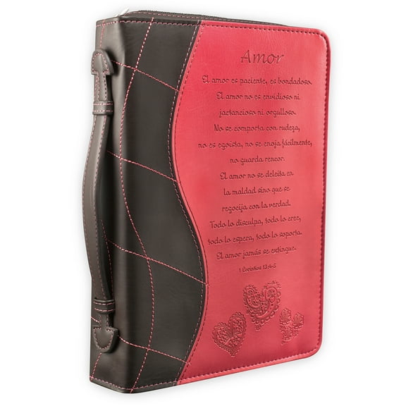 Pink «Amor» Bible / Book Cover - 1 Corinthians 13:4-8 (Medium) (Spanish Edition) [Imitation Leather] Christian Art Gifts (Manufacturer)