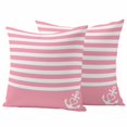thumbnail image 1 of Pink Anchor Outdoor Waterproof Pillow Covers, Modern Nautical White Geometric Stripes Decorative Square Throw Pillowcase Sofa Cushion Sham for Patio/Couch/Chair, 20"x20" 2 Pack, 1 of 8