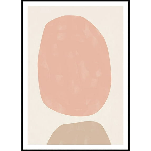 Pink And Beige Abstract No1 Poster Wall Art, Modern Wall Decor For Living Room Bedroom, 16x24 UNFRAMED